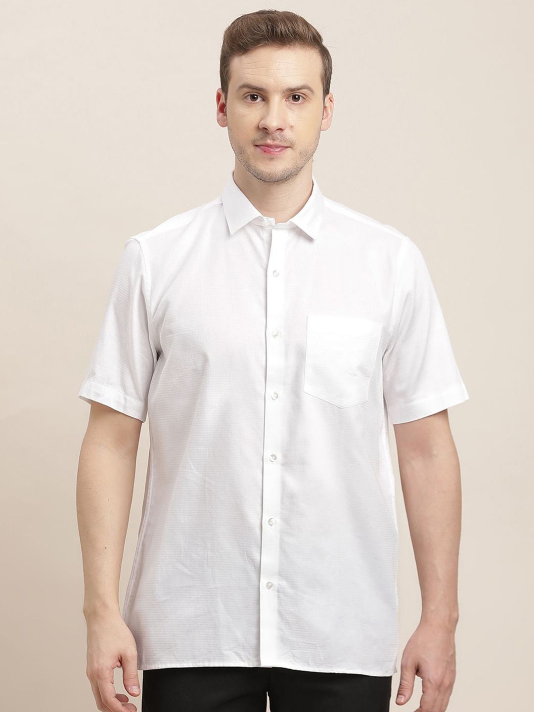 

Turtle Men Classic Opaque Formal Shirt, White