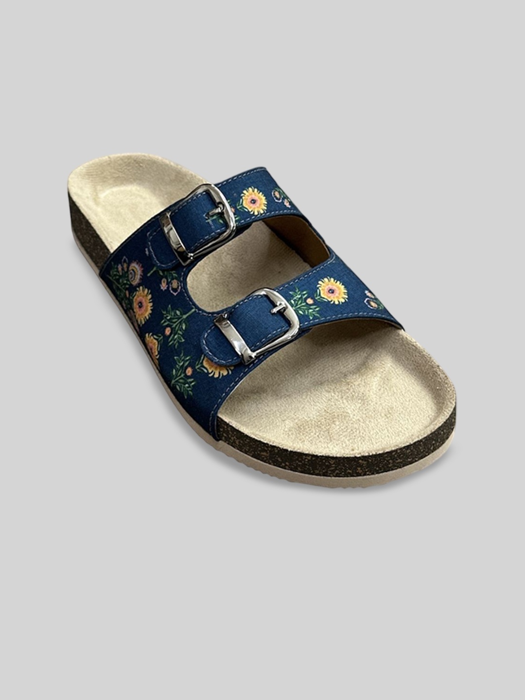 

DressBerry Women Printed Open Toe Flats, Blue