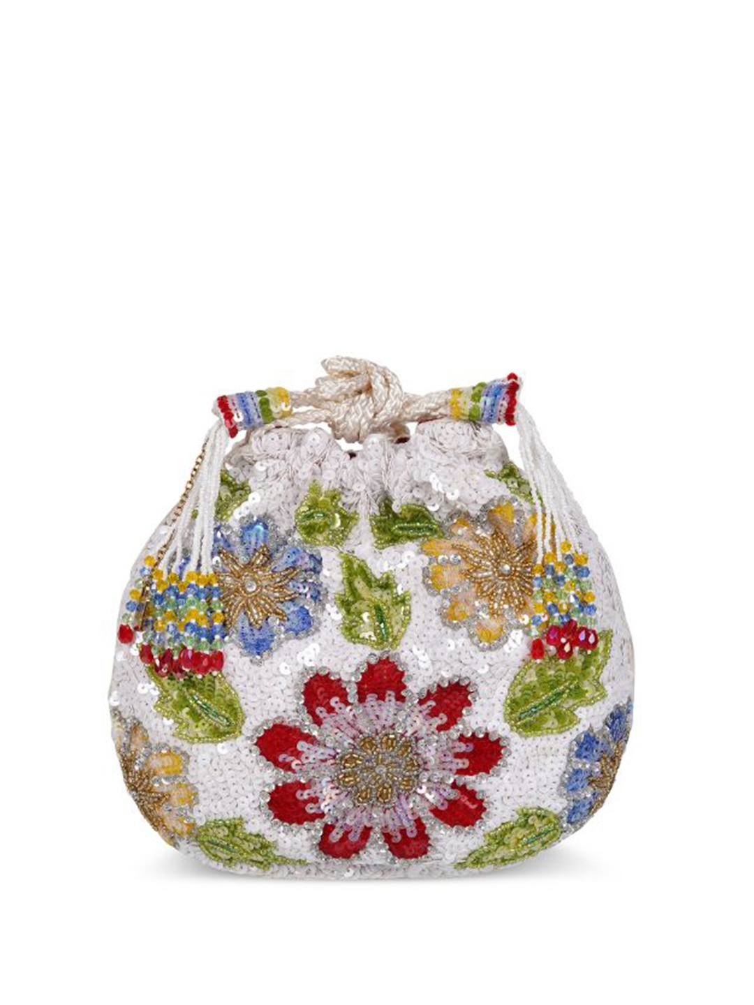 

Cheemo Embellished Potli Clutch, White