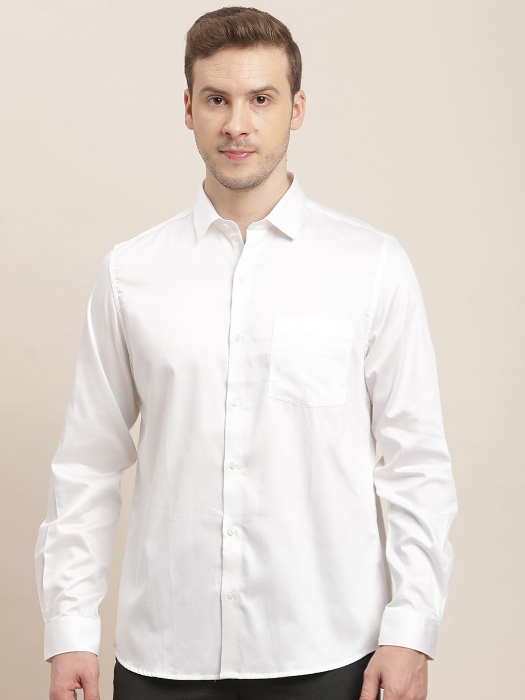 

Turtle Men Classic Slim Fit Opaque Formal Shirt, White