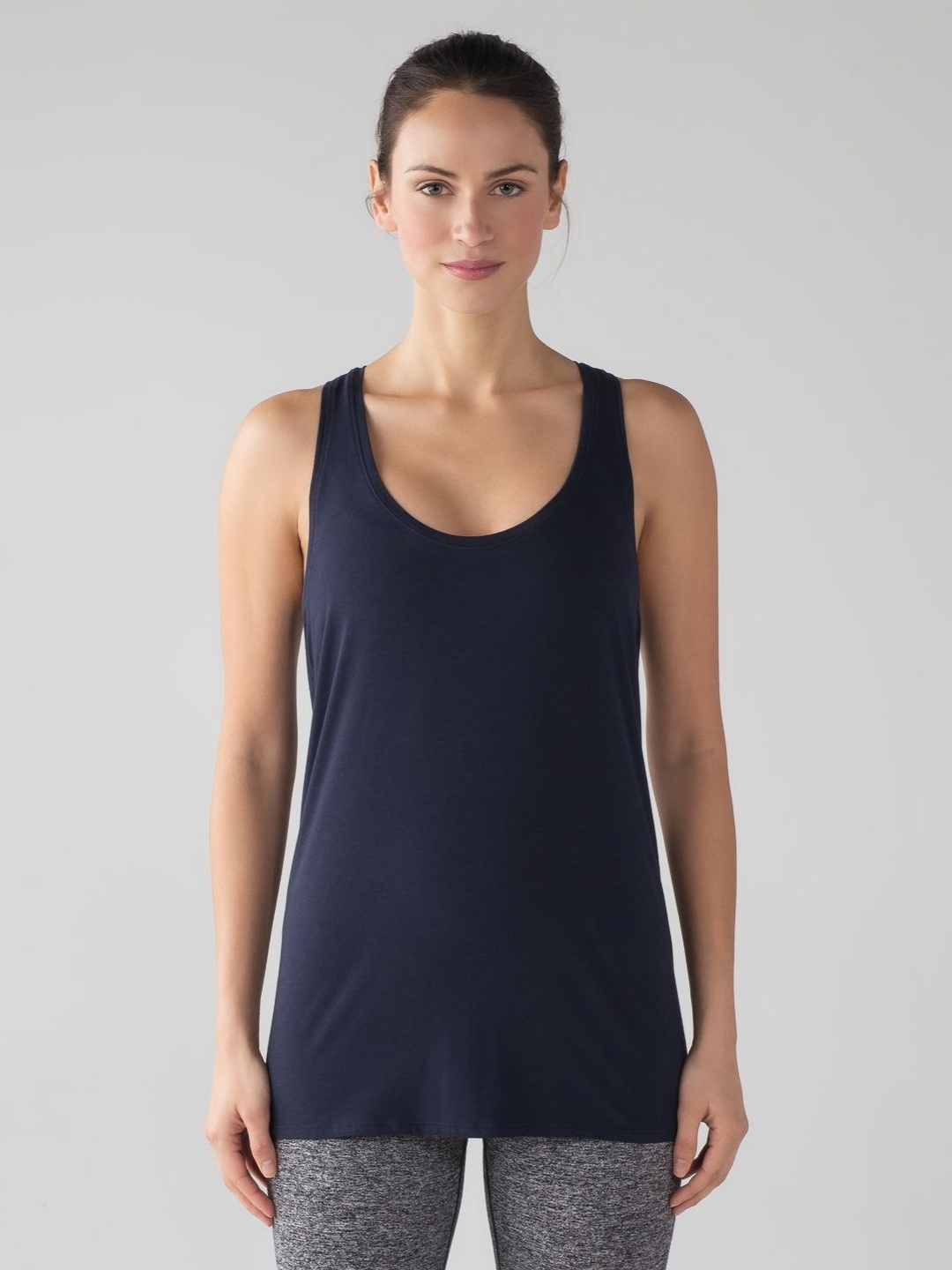

Ap'pulse Women Solid Racer Back Tshirt, Navy blue
