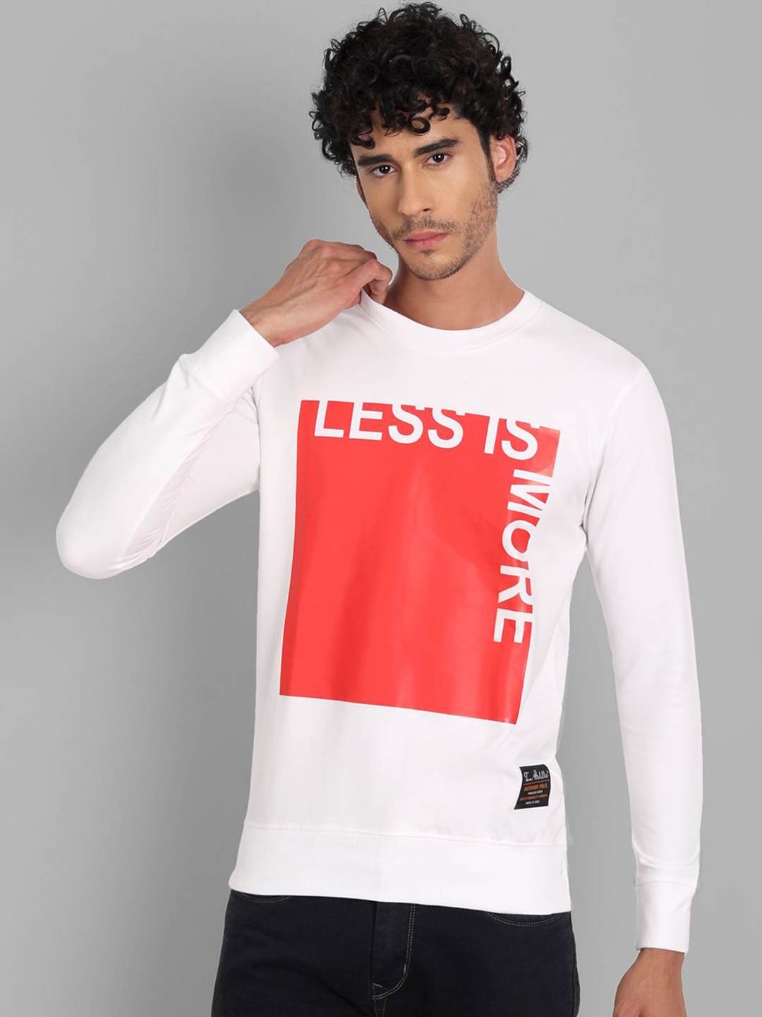 

TOMHIDDLE Men Printed Pure Cotton Sweatshirt, White