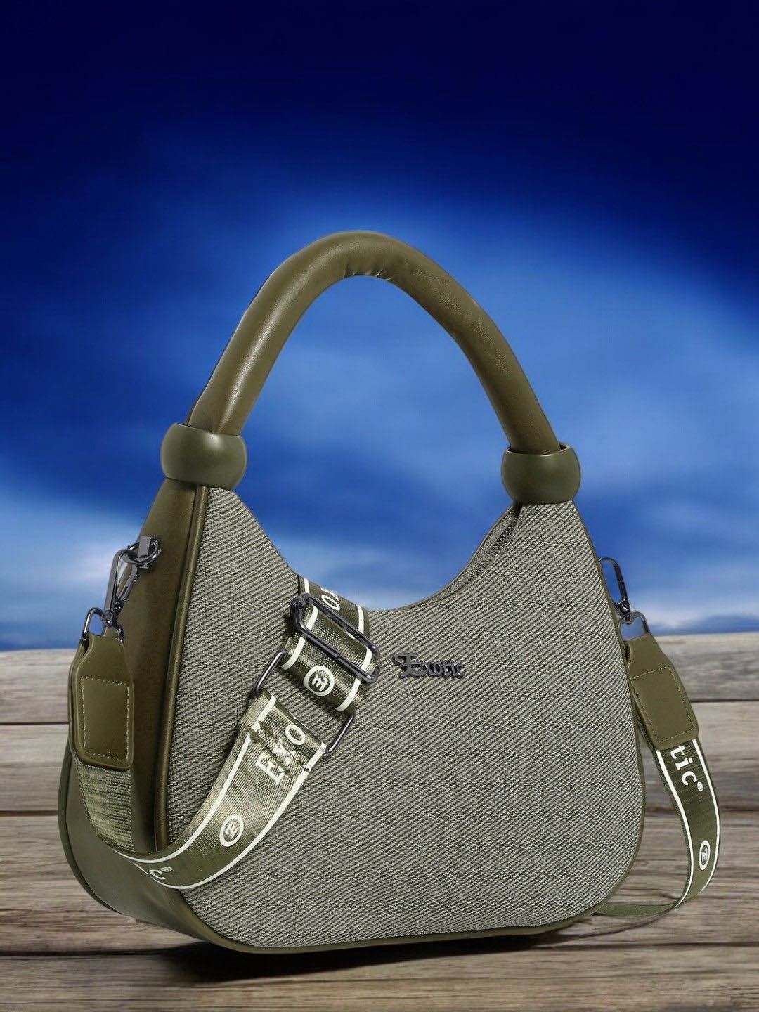 

Exotic Textured Shopper Sling Bag, Green