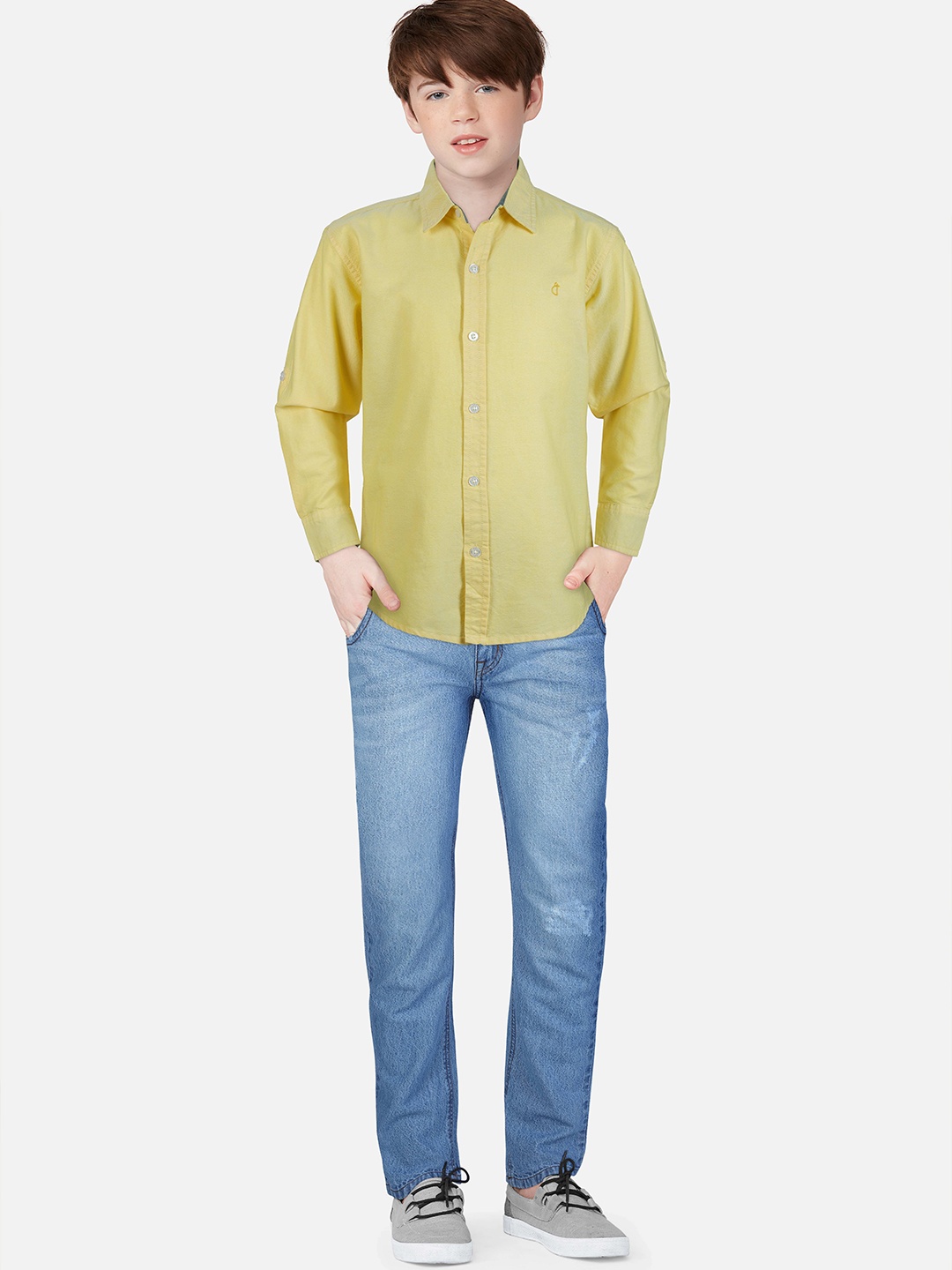 

Gini and Jony Boys Standard Opaque Casual Shirt, Yellow