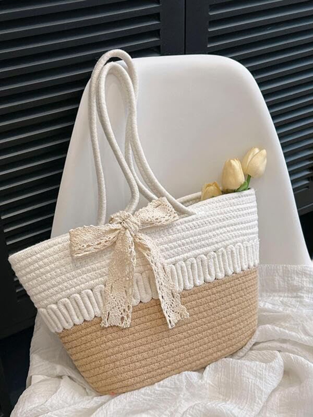 

Textile and Beyond Structured Tote Bag, Brown