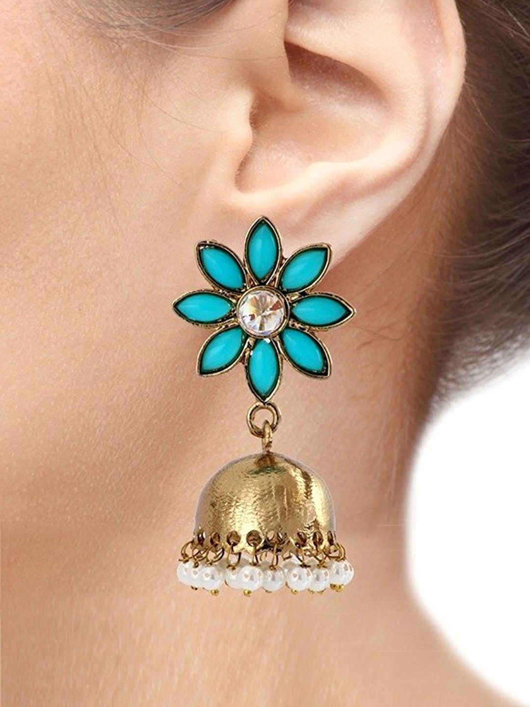 

ZIVOM Contemporary Jhumkas Earrings, Blue