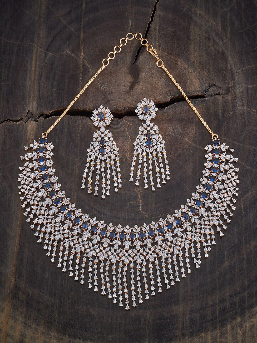 

Kushal's Fashion Jewellery Gold Plated Zircon Stone Studded Jewellery Set