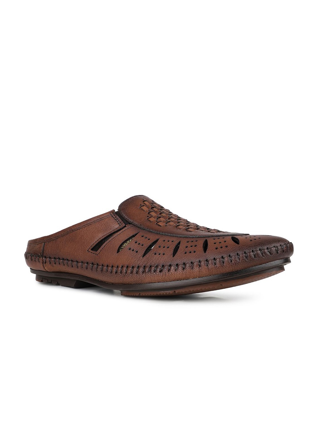 

ATESBER by Inc.5 Men Leather Shoe-Style Sandals, Brown