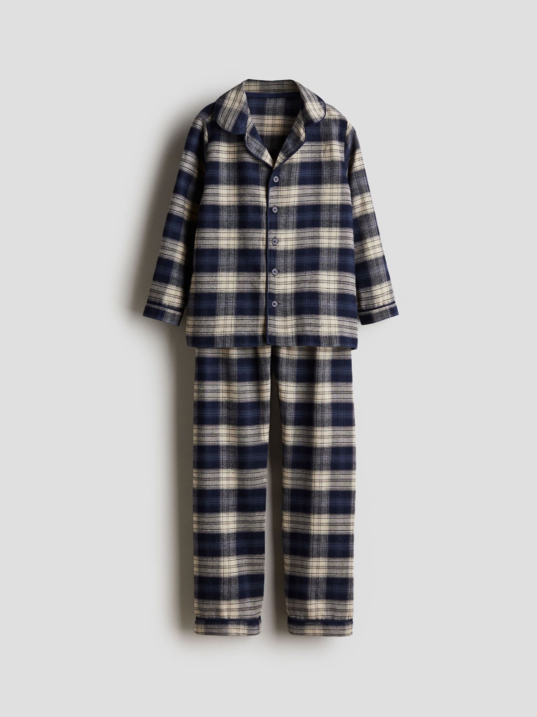 

H&M Boys Pure Cotton Checked Night Suit, Blue