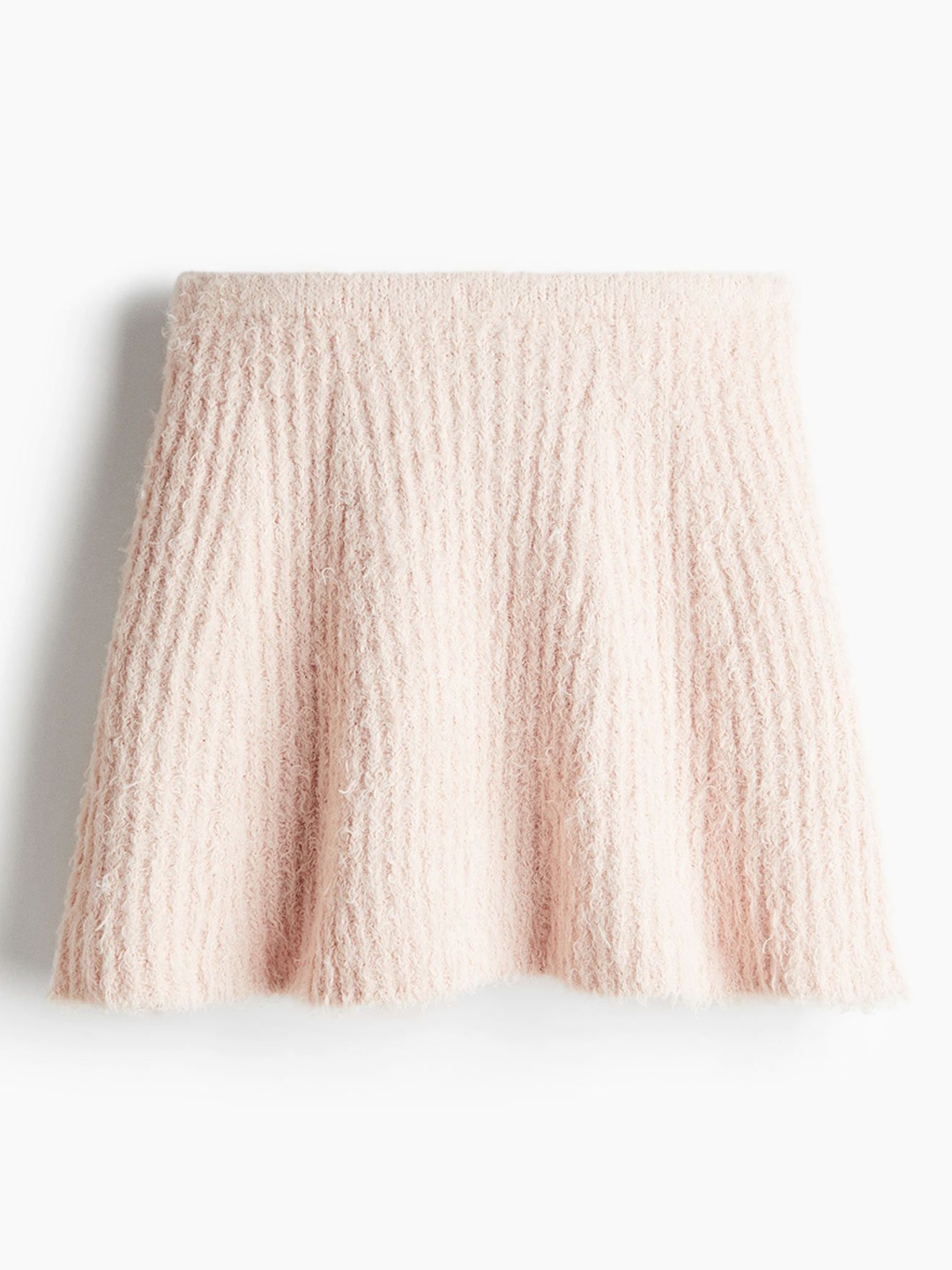 

H&M Women Flared Fluffy-Knit Skirt, Pink