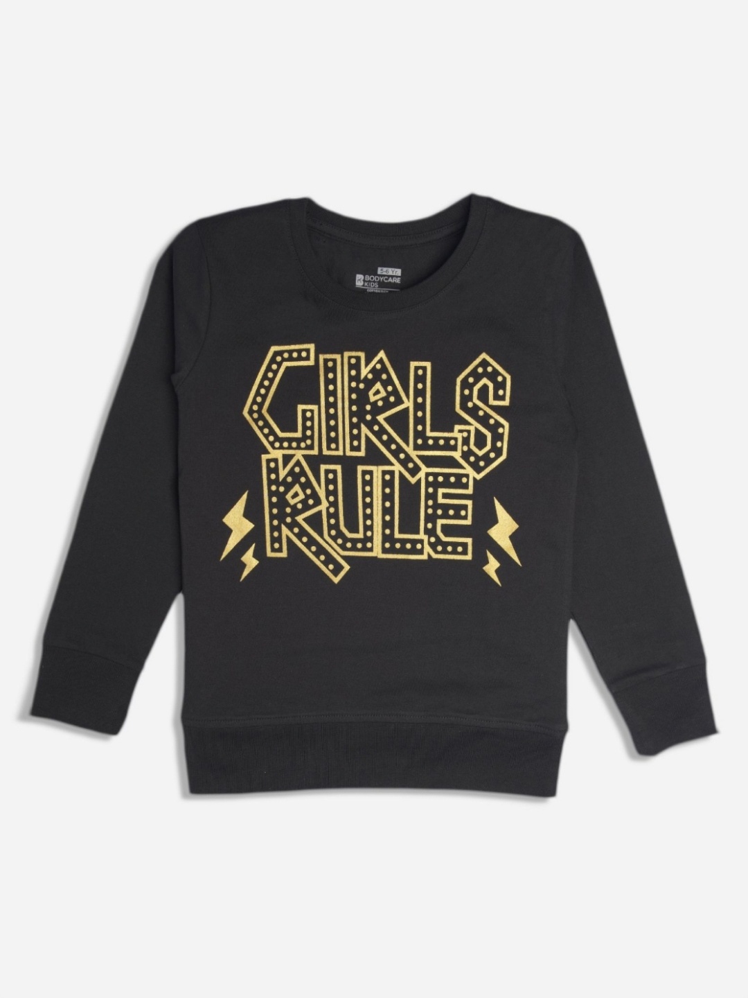 

Bodycare Girls Typography Printed T-shirt, Black