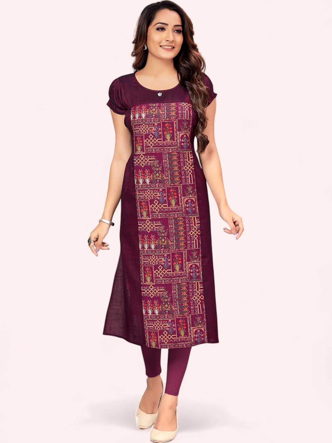 

RITIJYA Women Printed Floral Maternity Kurta, Purple