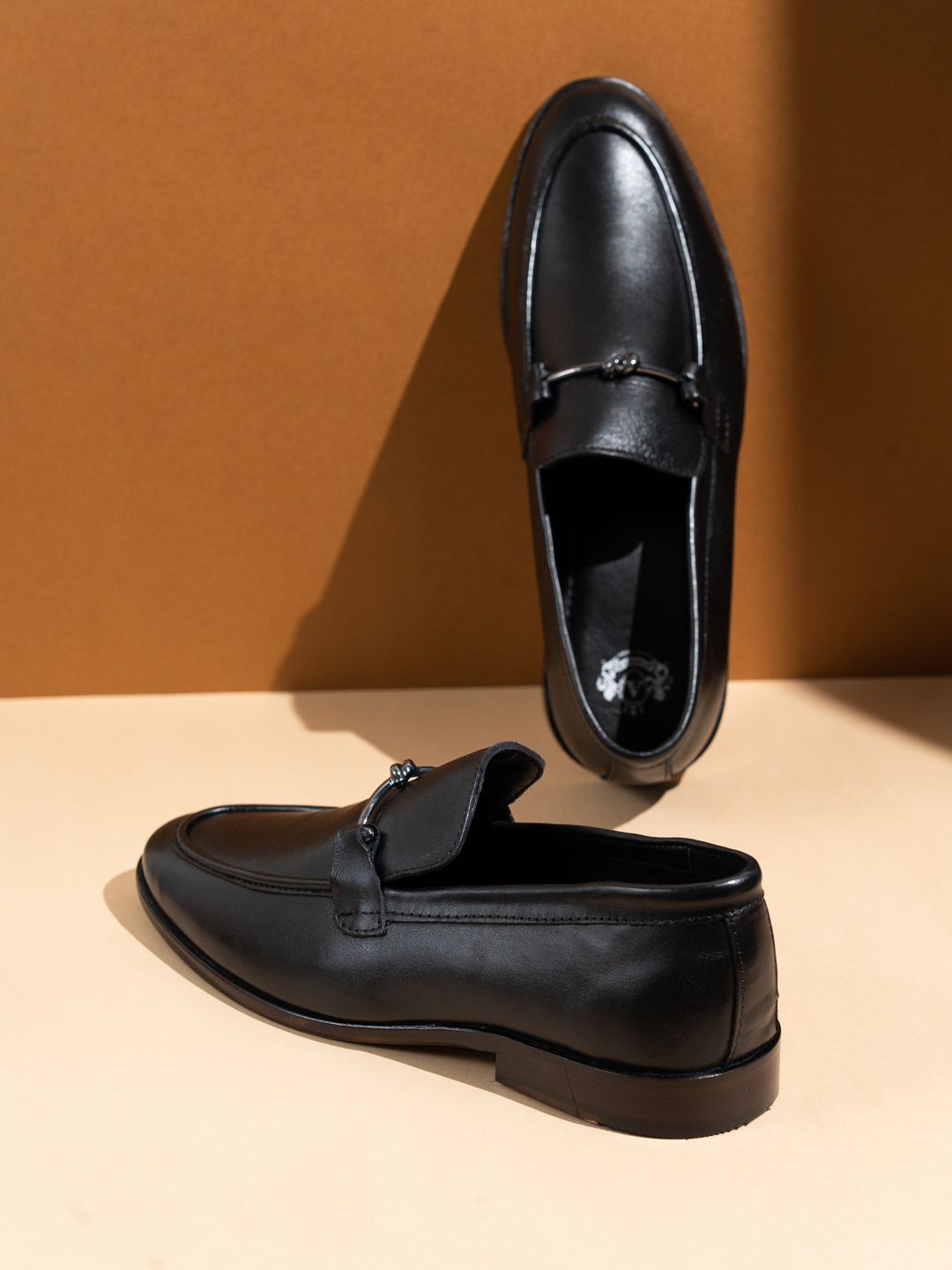 

ATESBER by Inc.5 Men Leather Slip-On Formal Loafers, Black