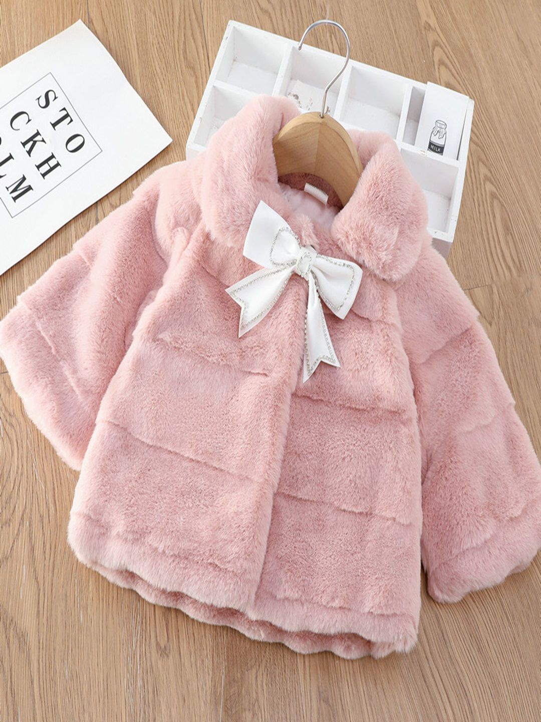 

Xsole Girls Single Breasted Overcoat, Peach