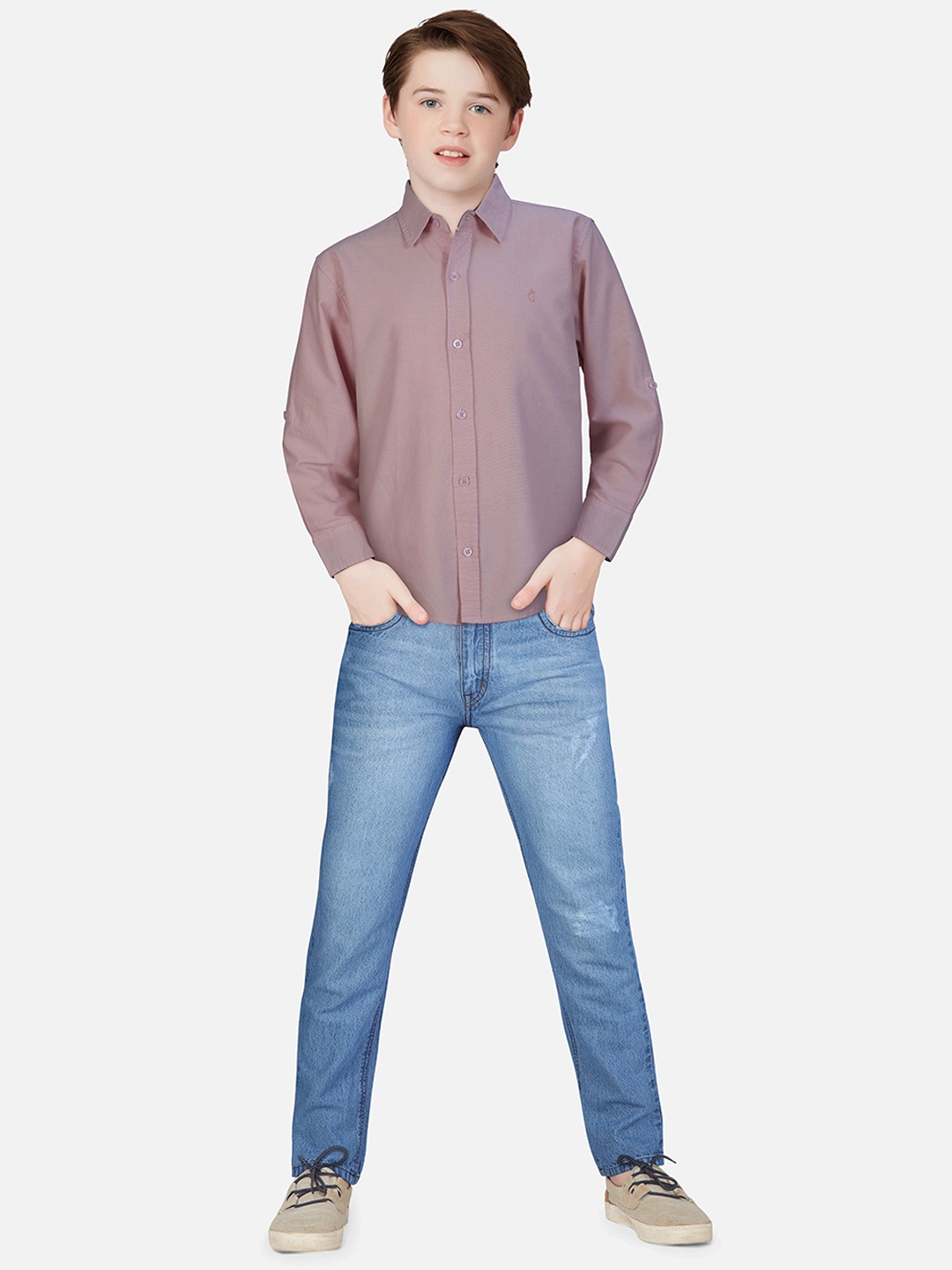 

Gini and Jony Boys Standard Opaque Casual Shirt, Pink