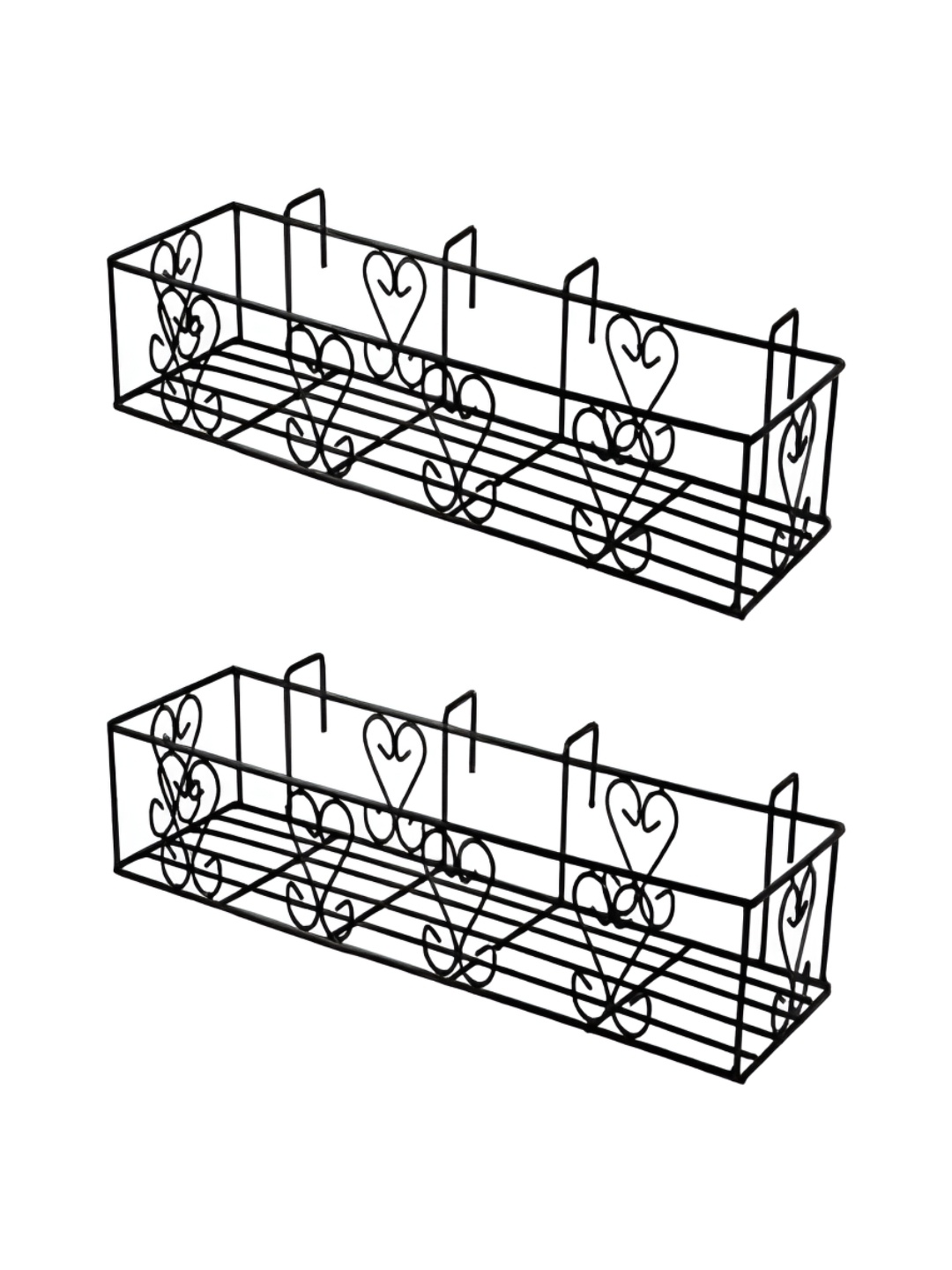 

NIYARA 2-Pcs Black Rectangular Planter Stands