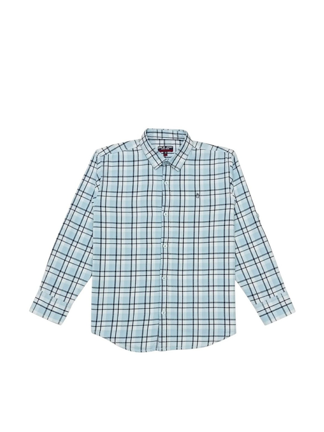 

Gini and Jony Boys Standard Tartan Checks Opaque Checked Casual Shirt, Blue