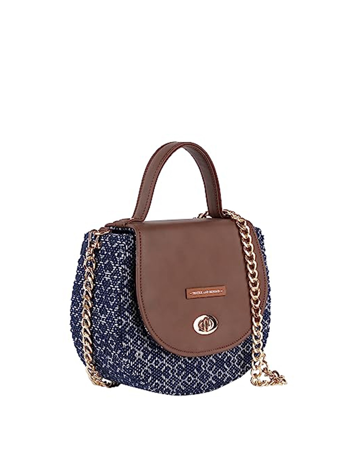 

Textile and Beyond Leather Structured Sling Bag, Blue