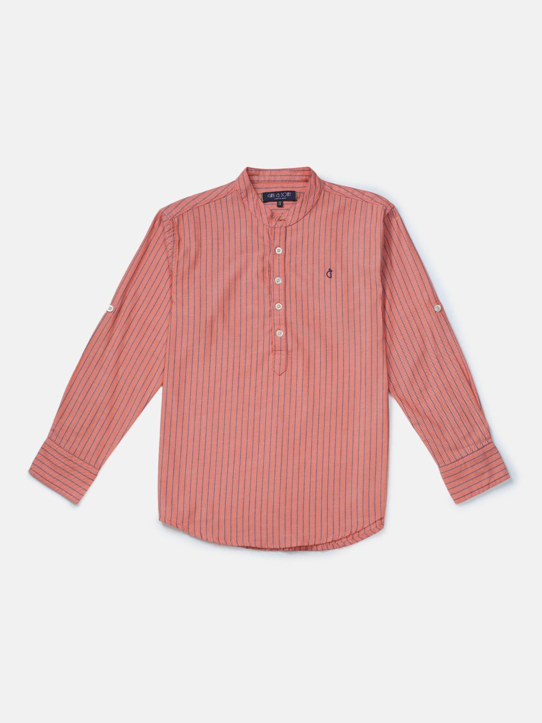 

Gini and Jony Boys Standard Opaque Striped Casual Shirt, Orange