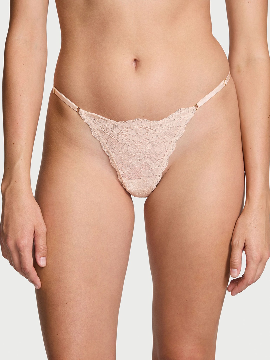 

Victoria's Secret Women Low Rise Self Design Bikini Briefs, Beige