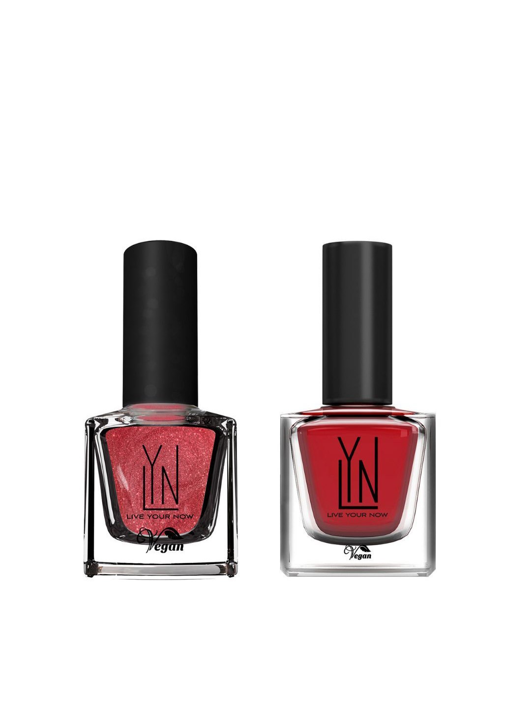 

LYN LIVE YOUR NOW Set Of 2 Long-Wearing Nail Polish- 8ml Each - Blush Affair & Dragon Lady, Red