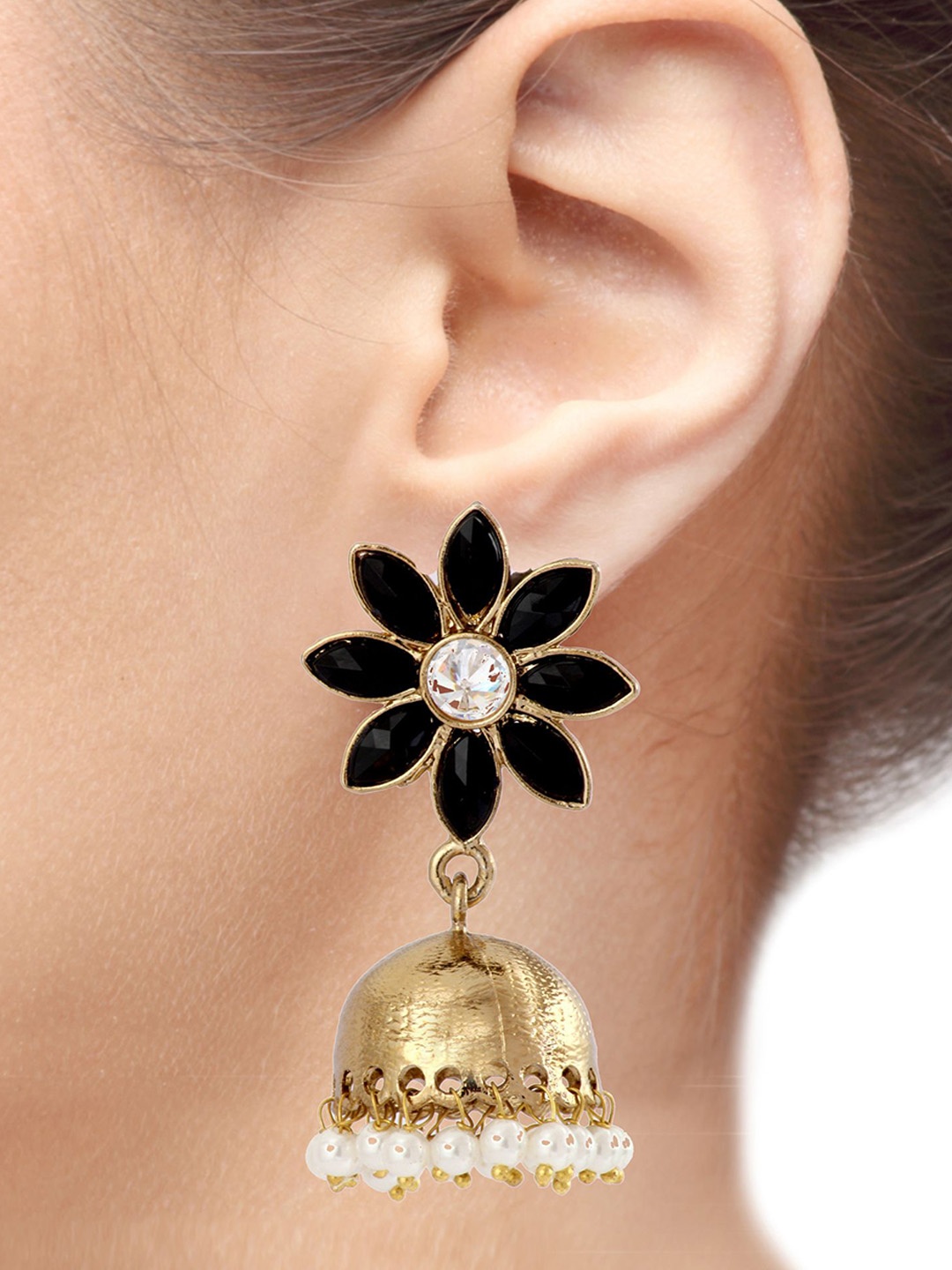 

ZIVOM Contemporary Jhumkas Earrings, Black