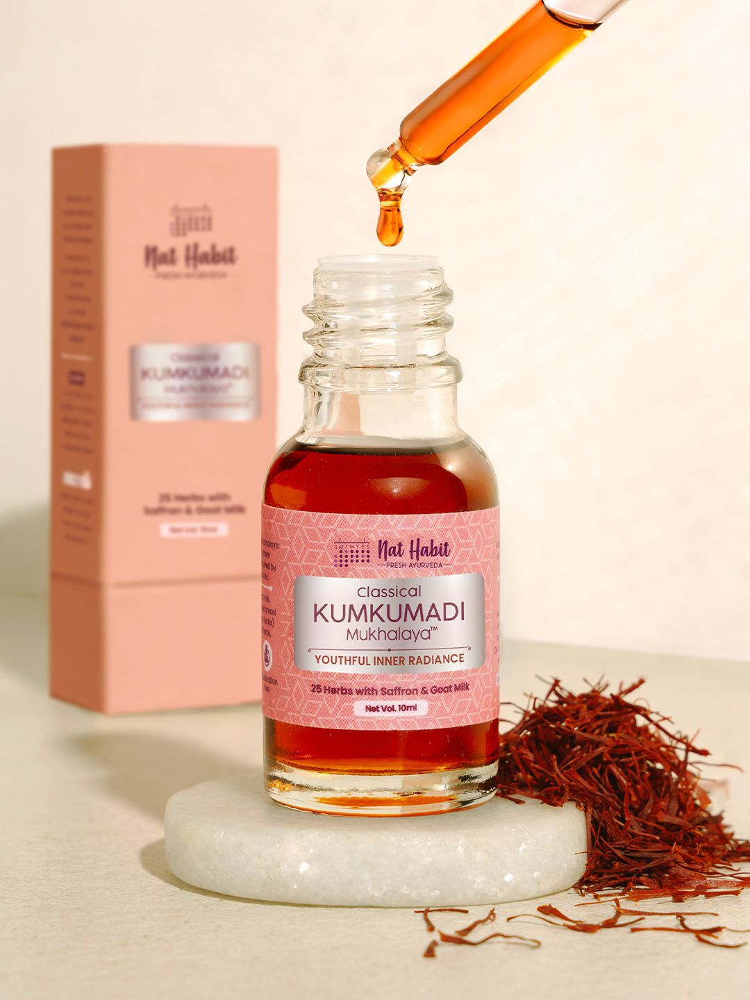 

Nat Habit Classical Kumkumadi Mukhalaya Face Oil with 26 Herbs - 10ml, Orange