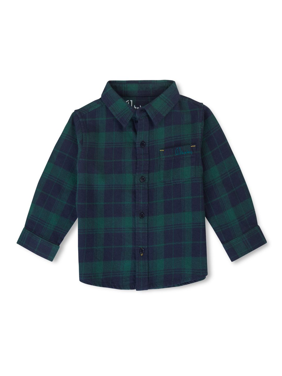 

GJ baby Boys Standard Tartan Checks Opaque Checked Casual Shirt, Green