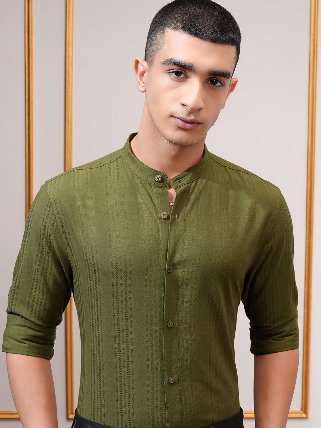 

HIGHLANDER Men Opaque Casual Shirt, Olive