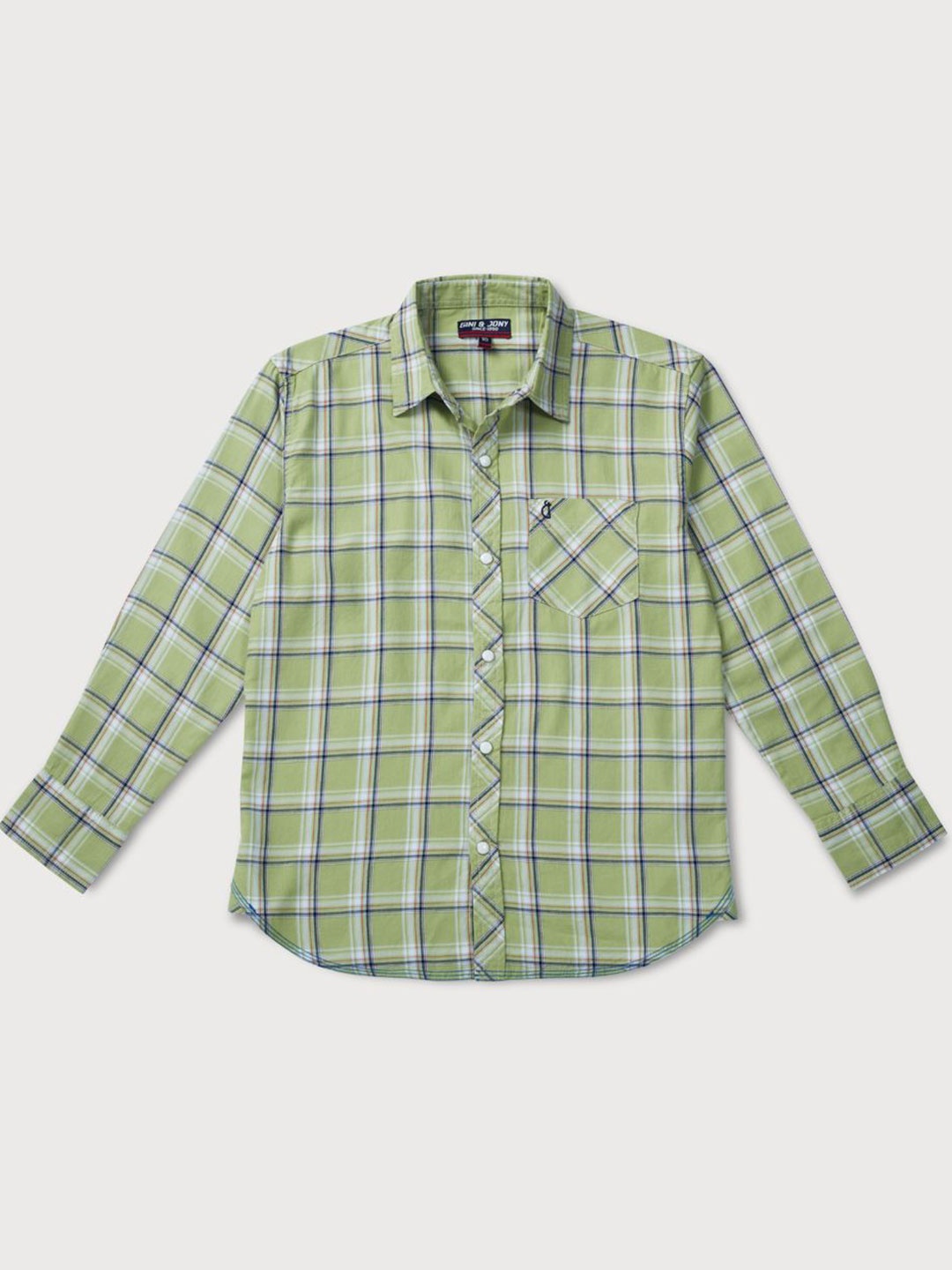 

Gini and Jony Boys Standard Opaque Checked Casual Shirt, Green