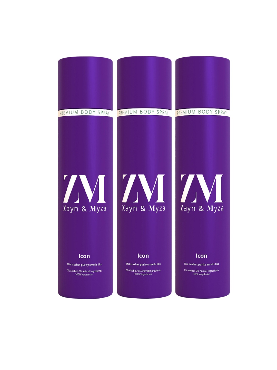 

ZM Zayn & Myza Set Of 3 Icon Non Alcoholic Deodorant - 150 ml Each, Transparent
