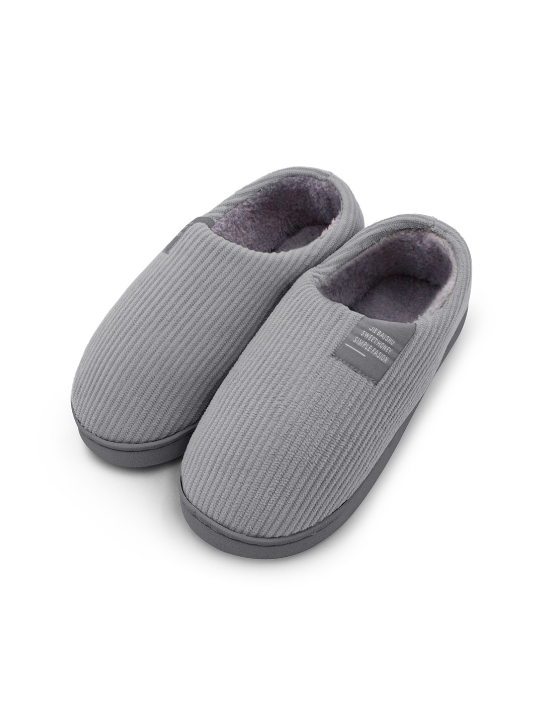 

JENNA Men Room Slipper Flip Flops, Grey