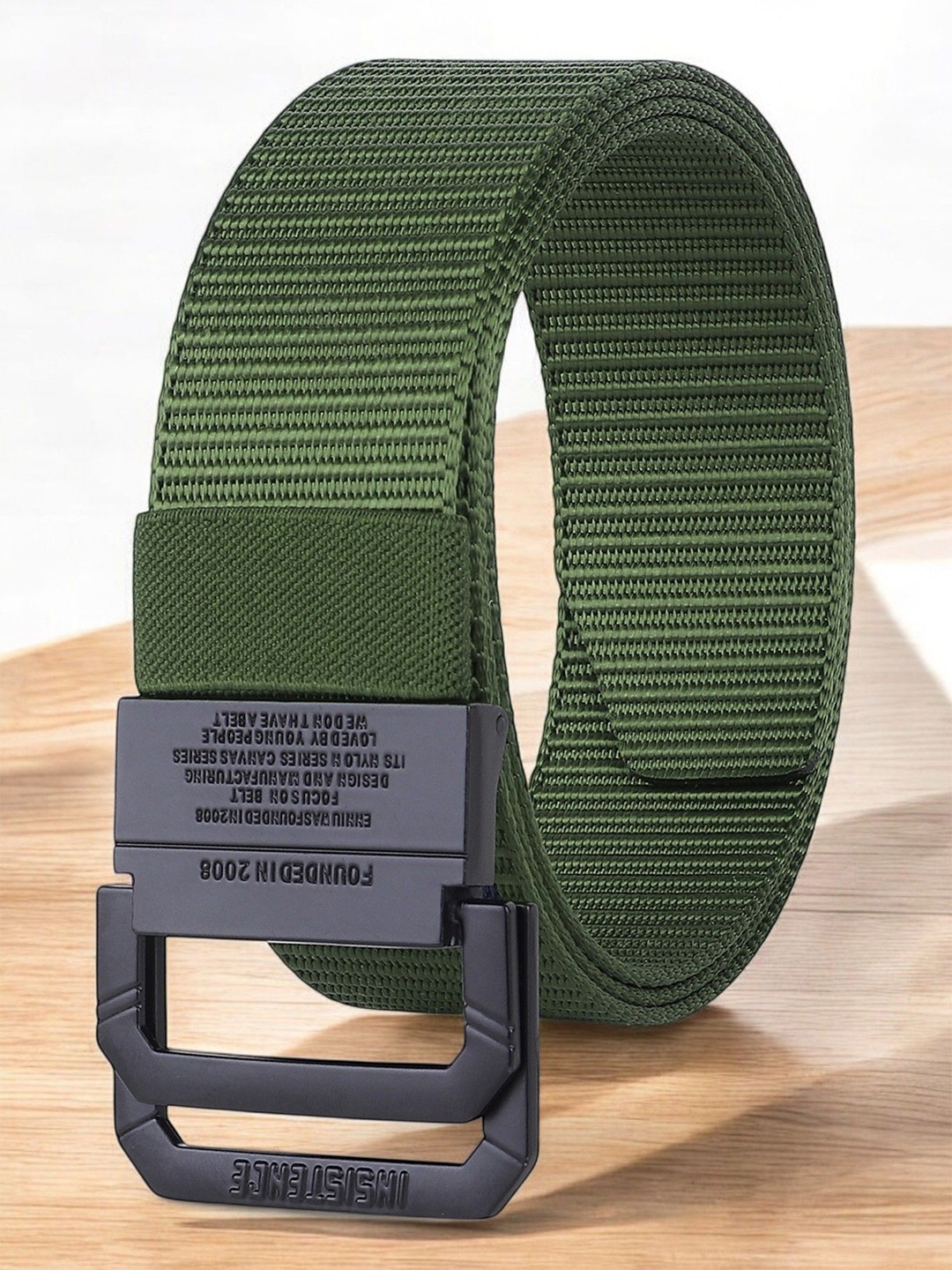 

ZORO Men Textured Belt, Green