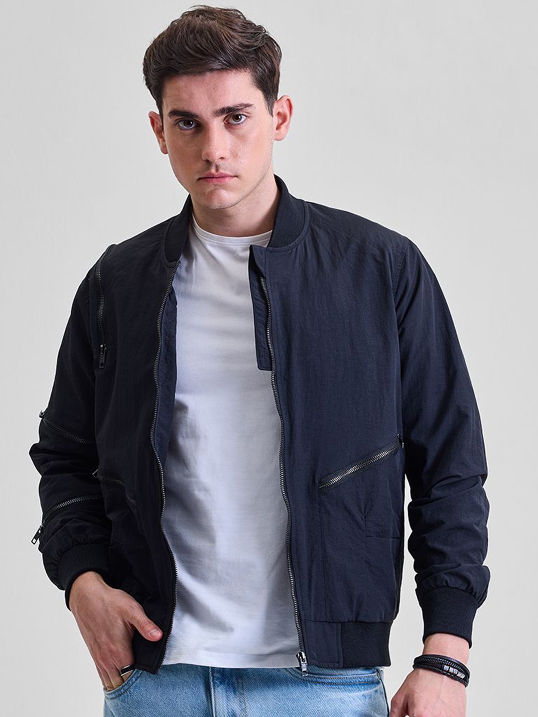 

Snitch Men Bomber Jacket, Navy blue