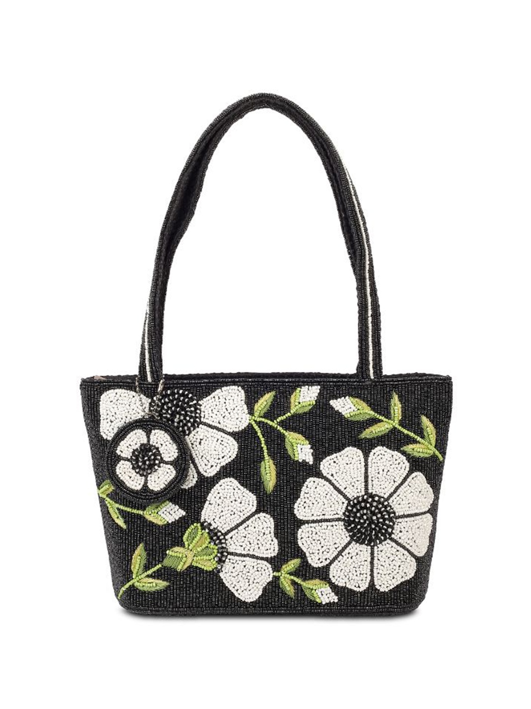 

Cheemo Floral Textured PU Shopper Shoulder Bag, Black