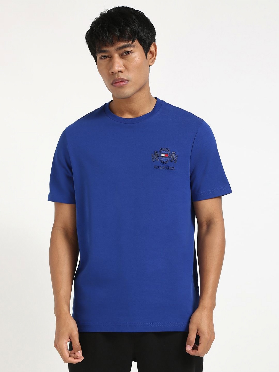 

Tommy Hilfiger Men Solid Round Neck Cotton T-shirt, Blue