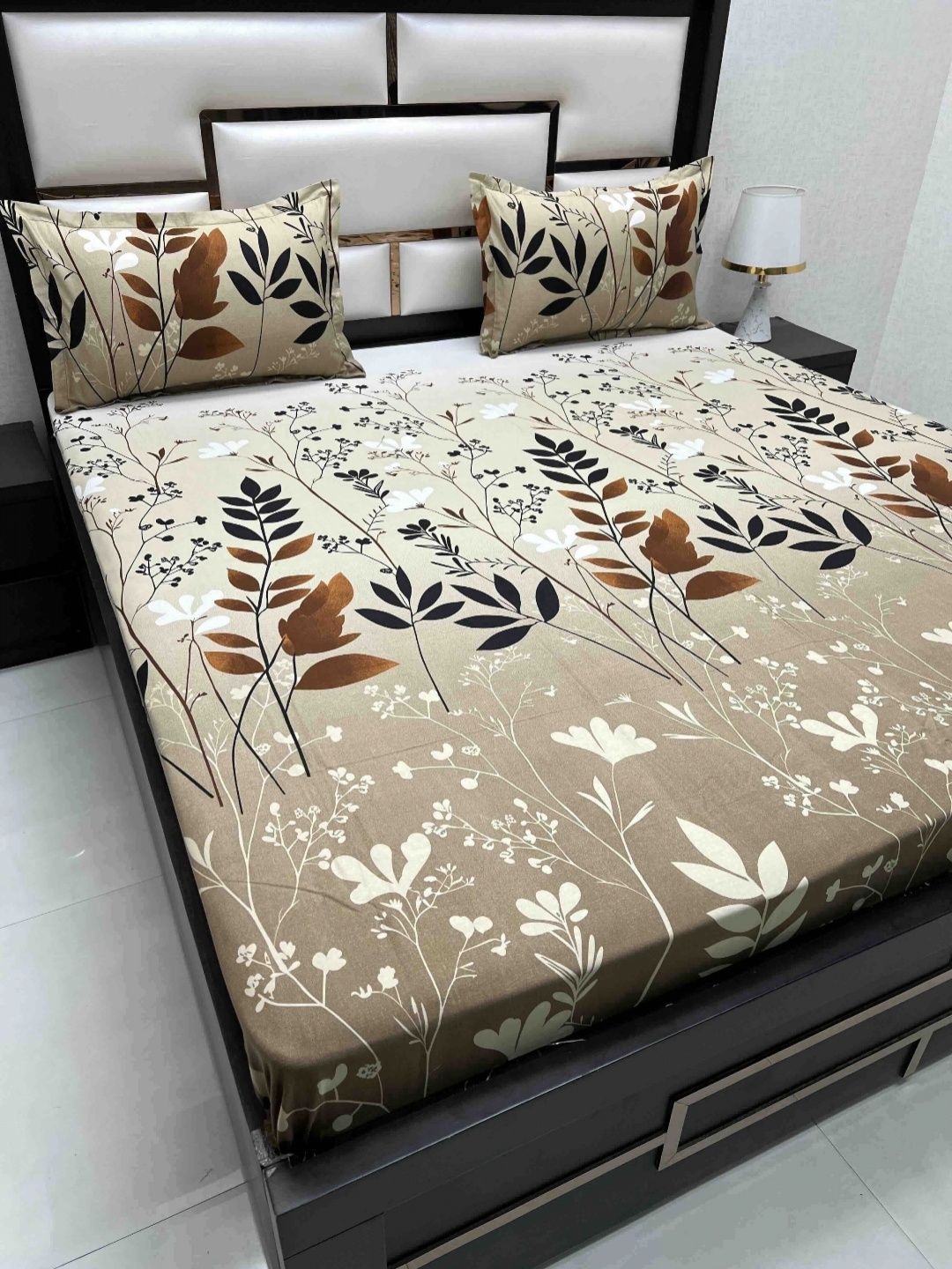 

Pure Decor Passion Fur Brown Printed 220 TC Pure Cotton Queen Bedsheet Set 2.26 m x 2.54 m
