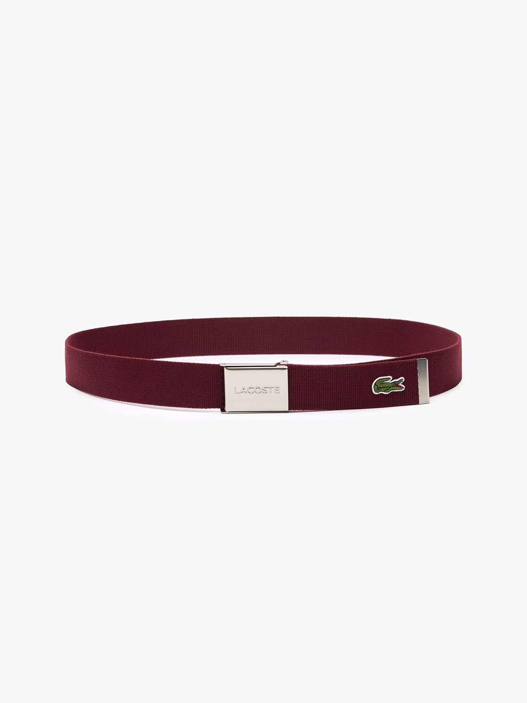 

Lacoste Men PU Slider Buckle Slim Belt, Red