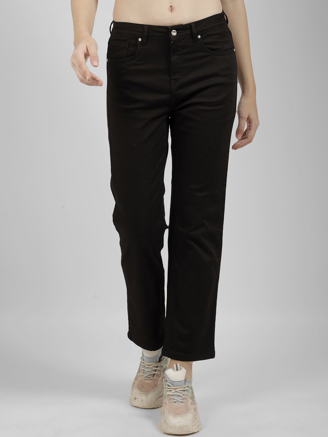 

Numero Uno Women Straight Fit Mid-Rise Stretchable Jeans, Black
