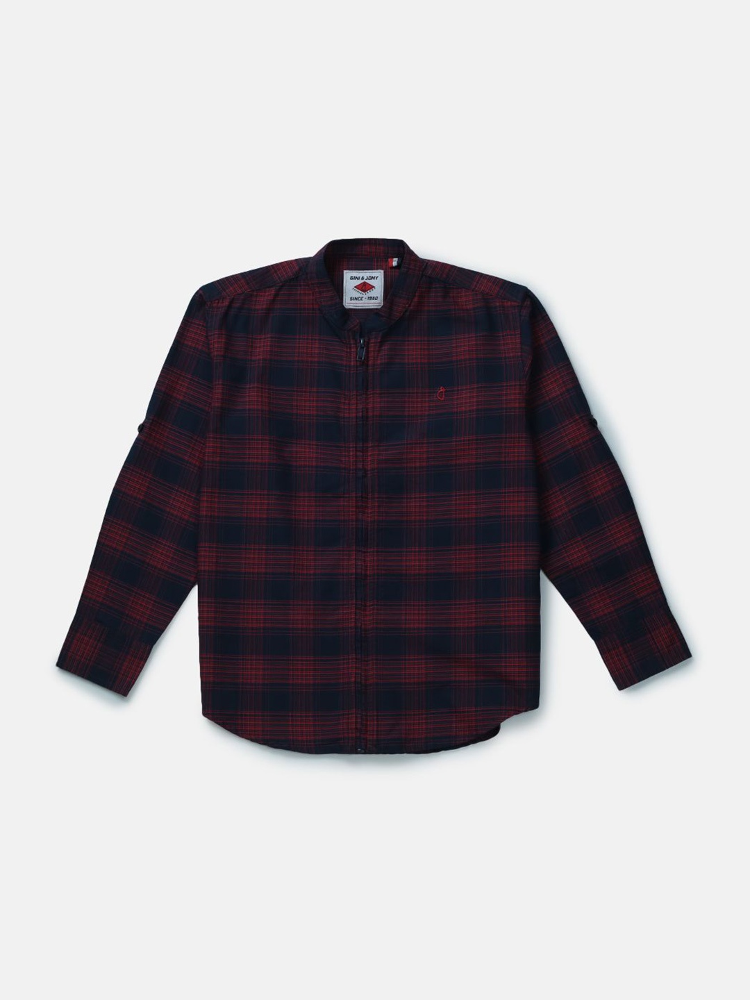 

Gini and Jony Boys Standard Buffalo Checks Opaque Checked Casual Shirt, Navy blue
