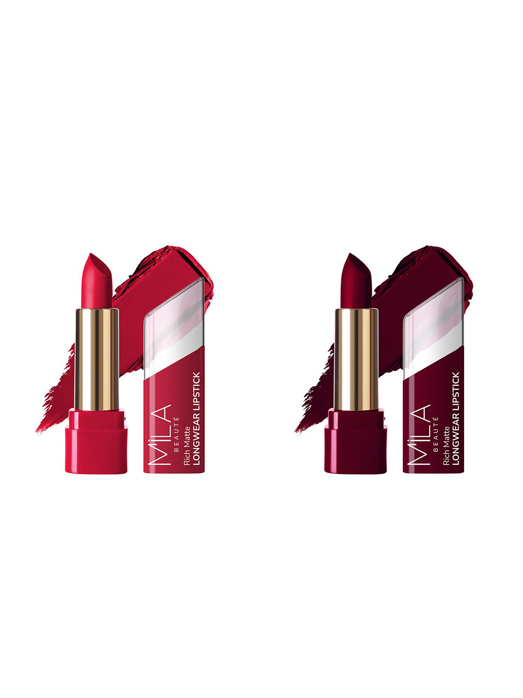 

MILA BEAUTE Set Of 2 Rich Matte Long Wear Lipsticks - 4.2 g Each - 604 - 624, Multi
