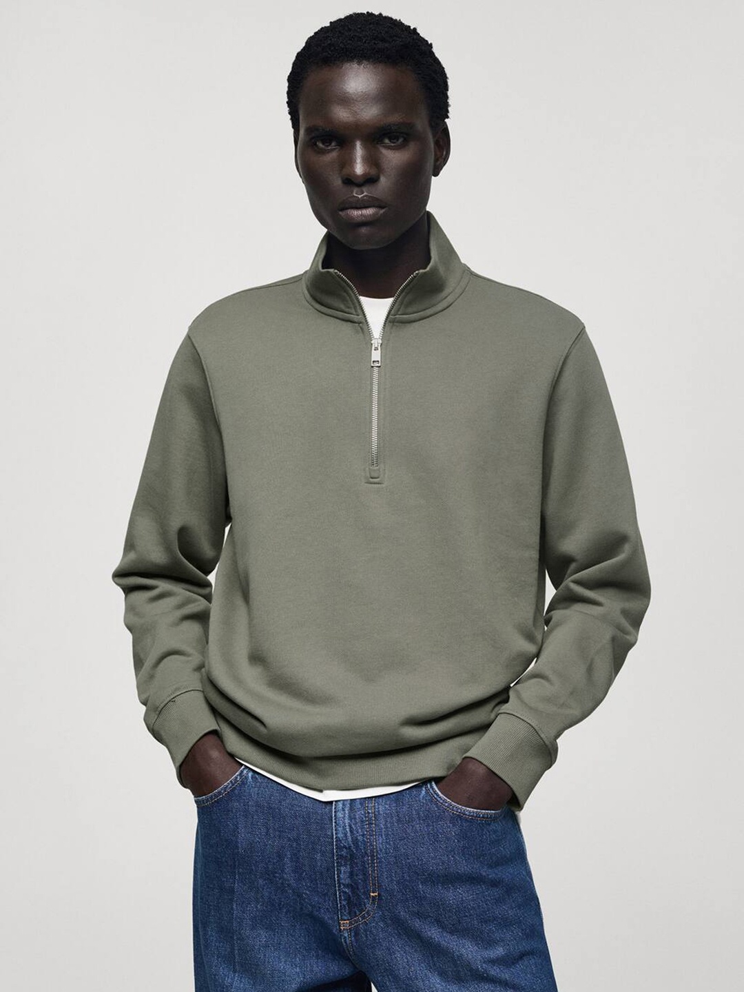 

MANGO MAN Pure Cotton Sweatshirt, Green