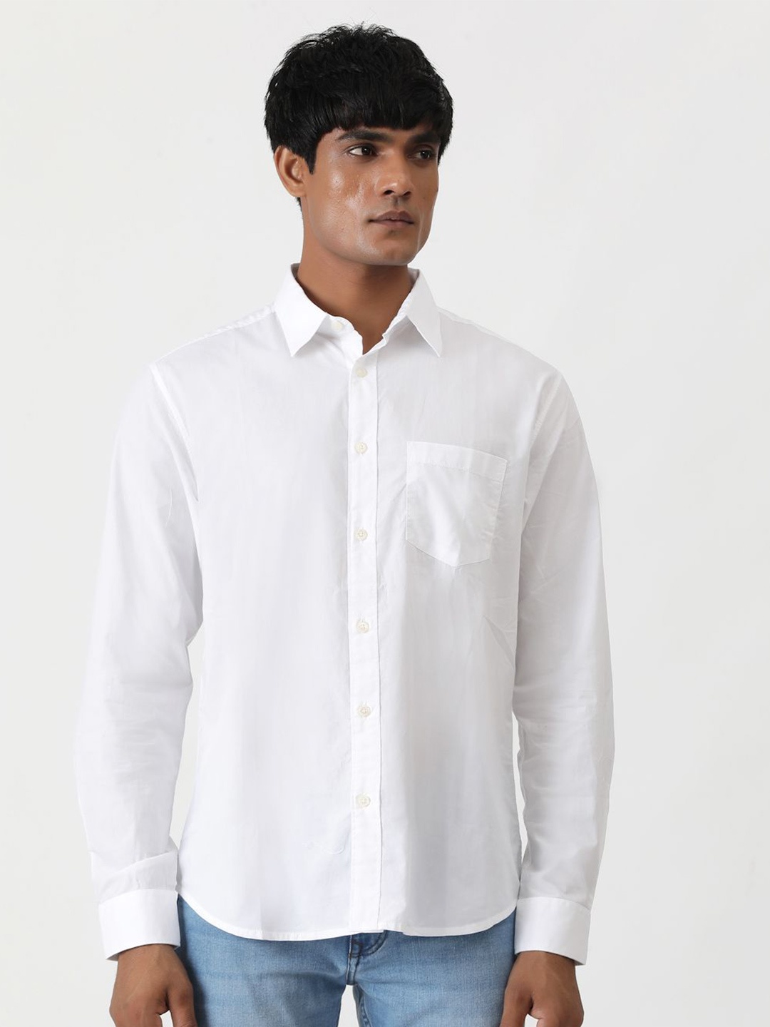 

Greenfibre Men Slim Fit Opaque Casual Shirt, White