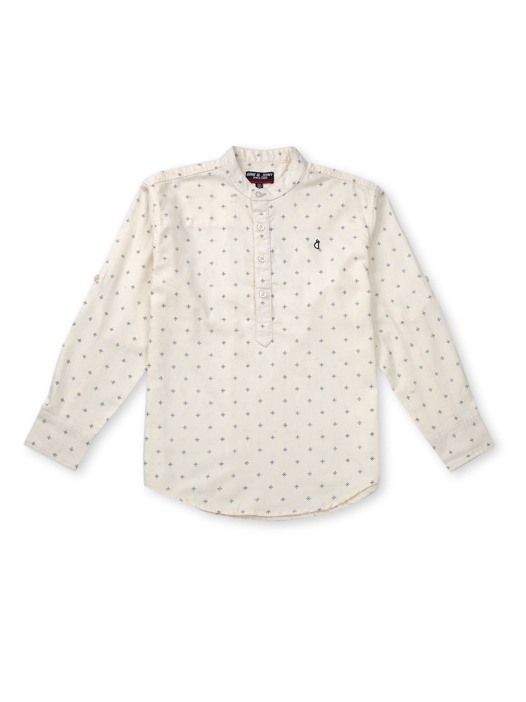 

Gini and Jony Boys Standard Opaque Printed Casual Shirt, Beige