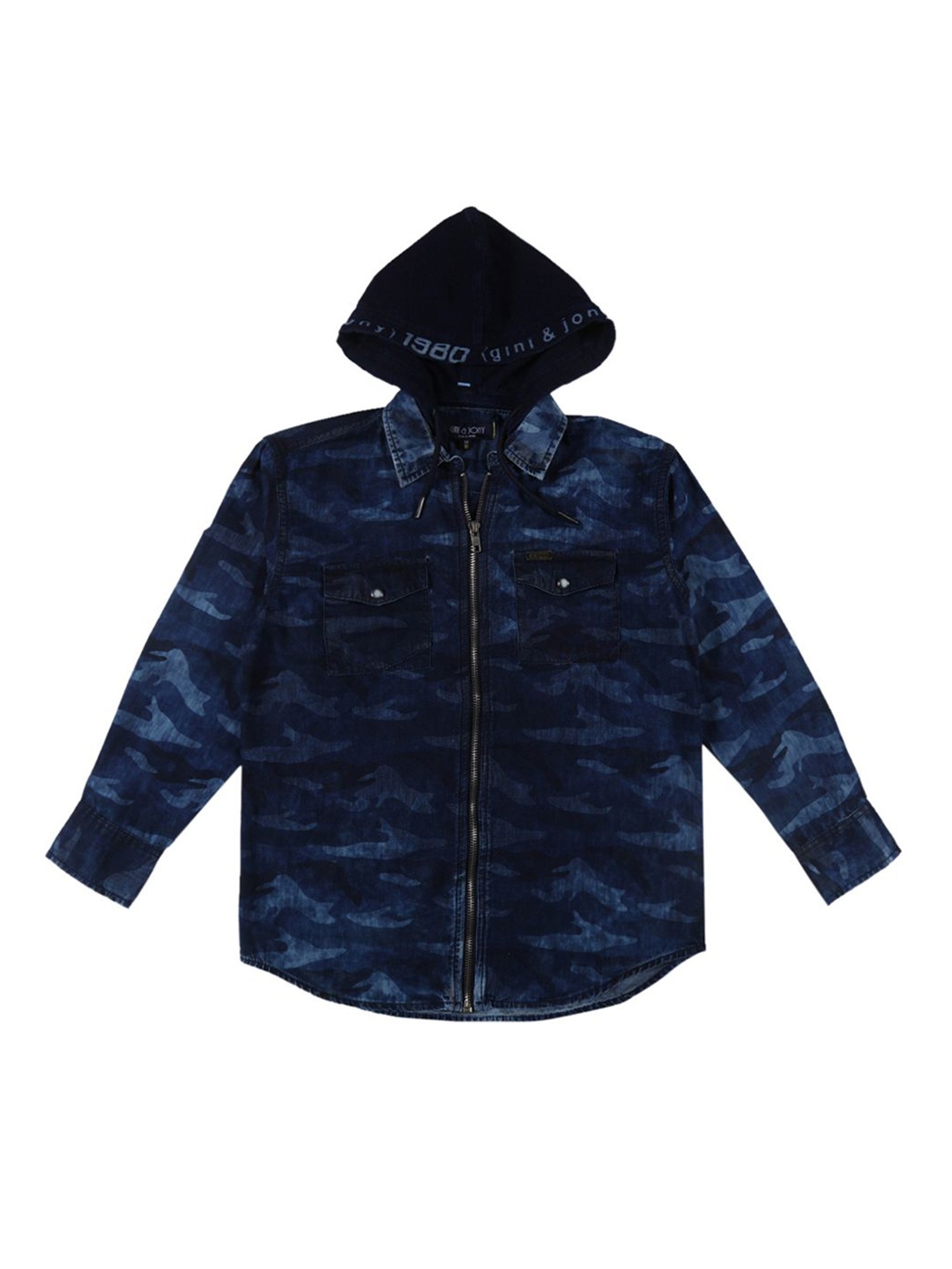 

Gini and Jony Boys Standard Opaque Printed Casual Shirt, Blue