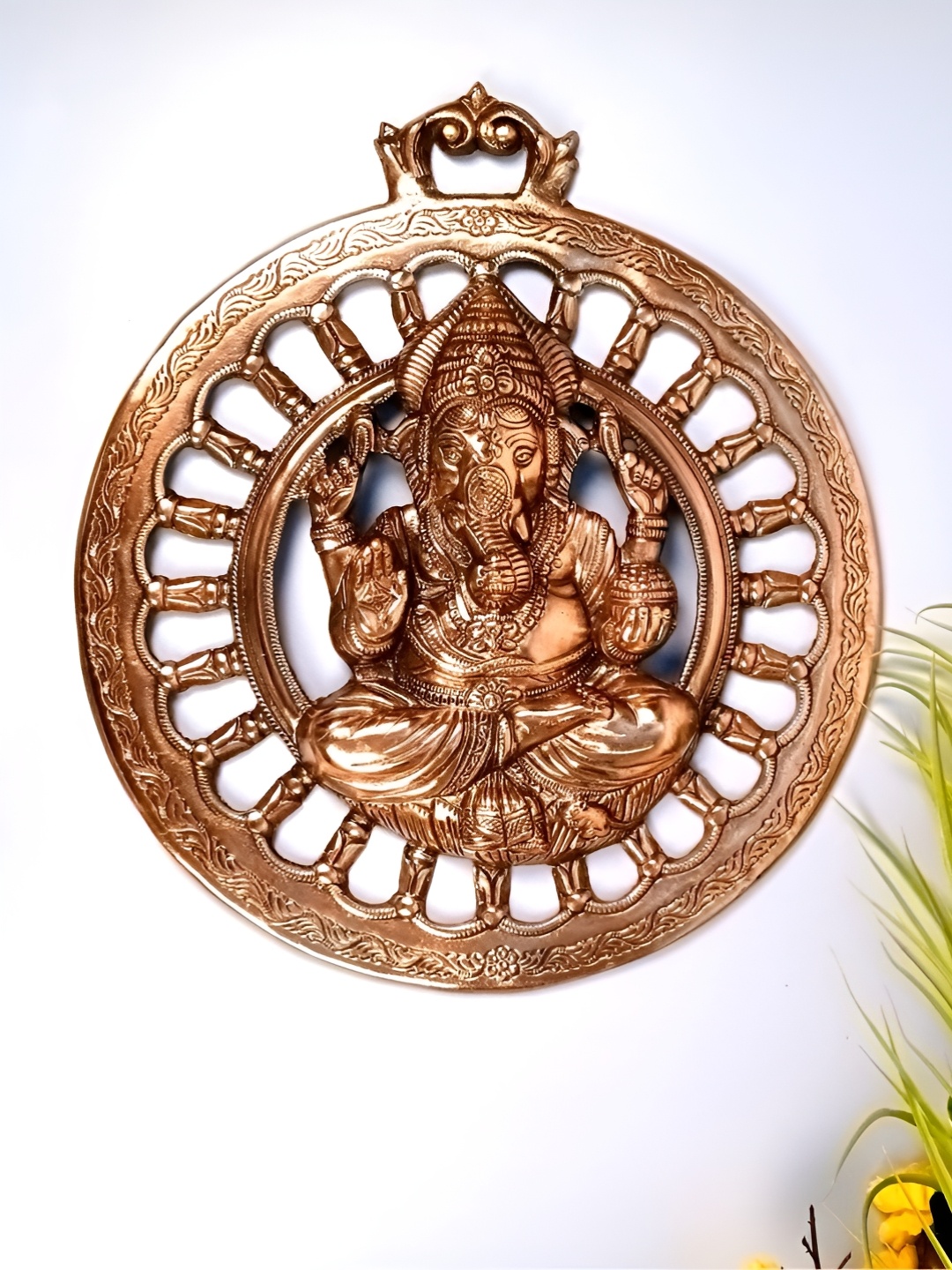 

apka mart Bronze Ganesh Wall Hanging Idol