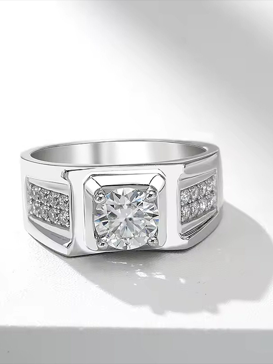 

Lila Sterling Silver AD Studded Adjustable Finger Ring