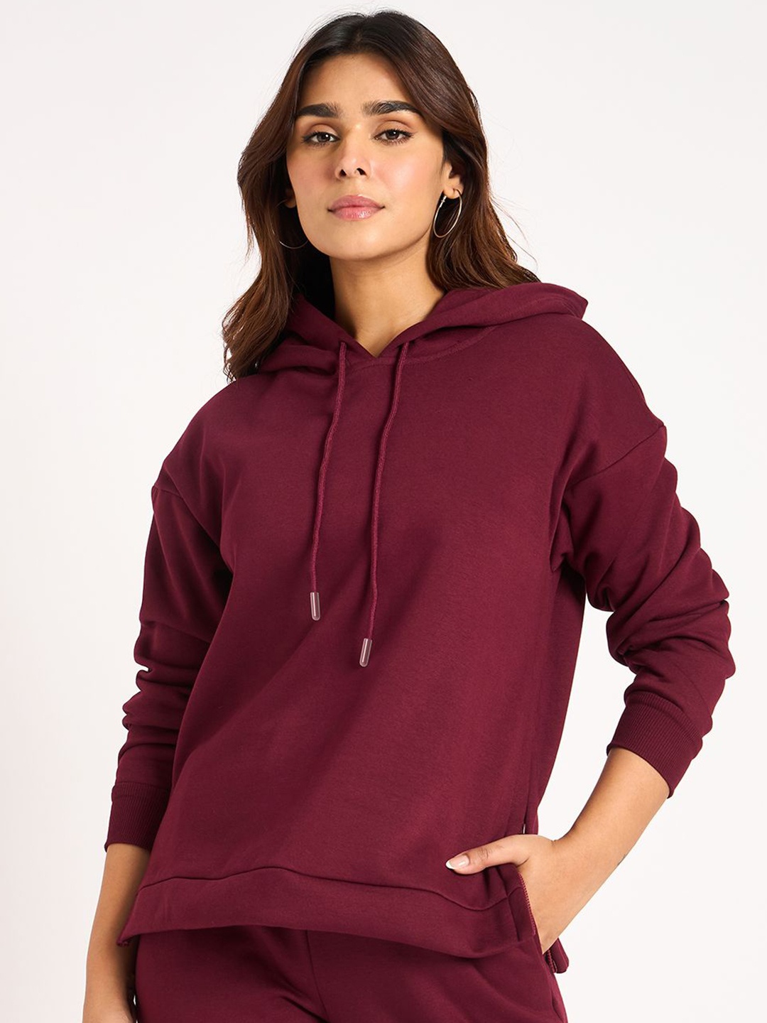 

FEMMELLA Women Hooded Pullover Sweatshirt, Maroon