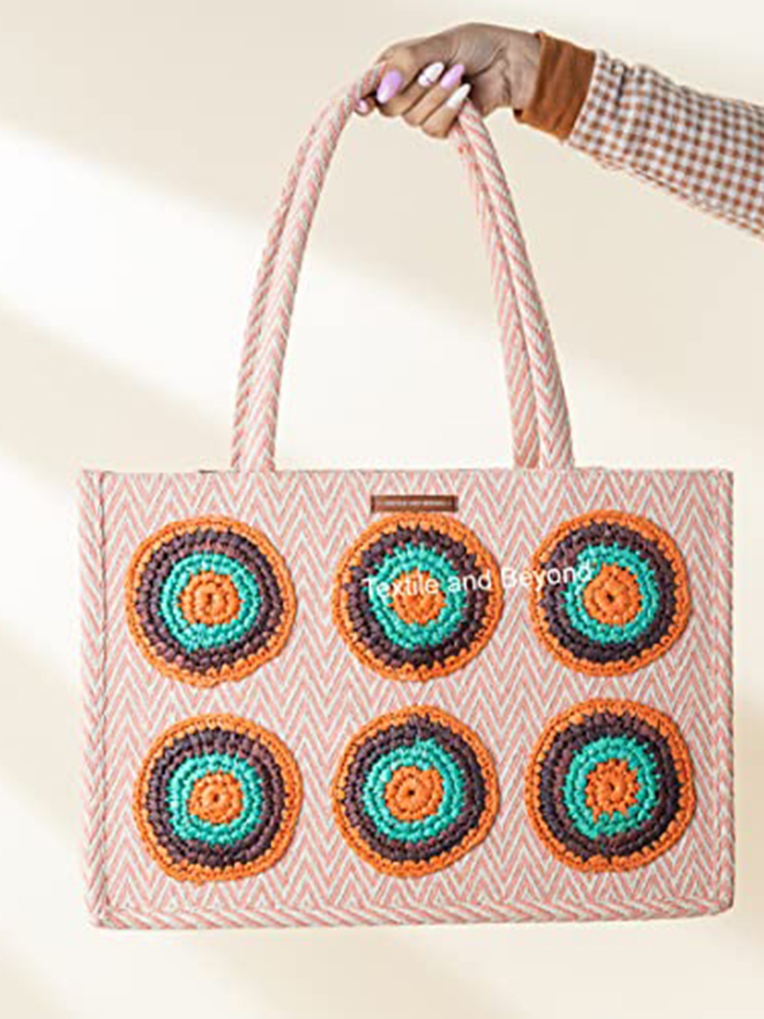 

Textile and Beyond Leather Structured Tote Bag, Orange