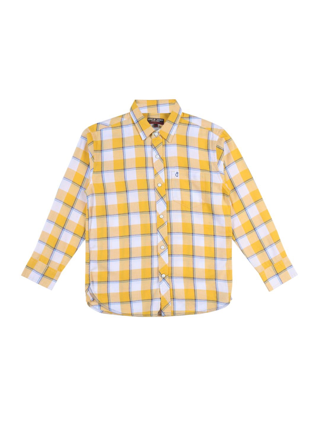 

Gini and Jony Boys Standard Gingham Checks Opaque Checked Casual Shirt, Yellow